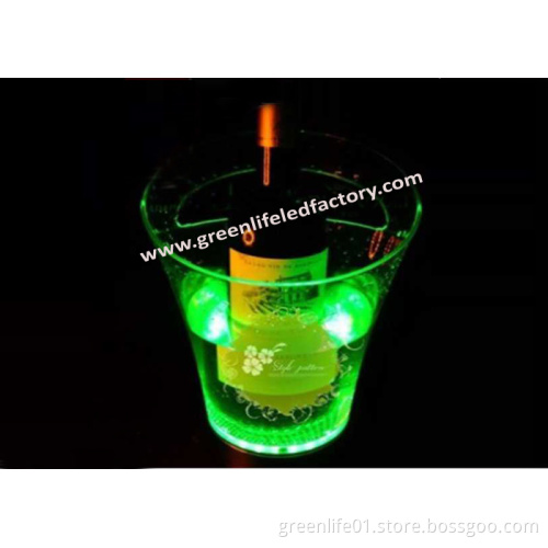 Illuminated LED Ice Bucket with Battery, Color Changing for Bar, Pub, Wedding, DJ House, Event